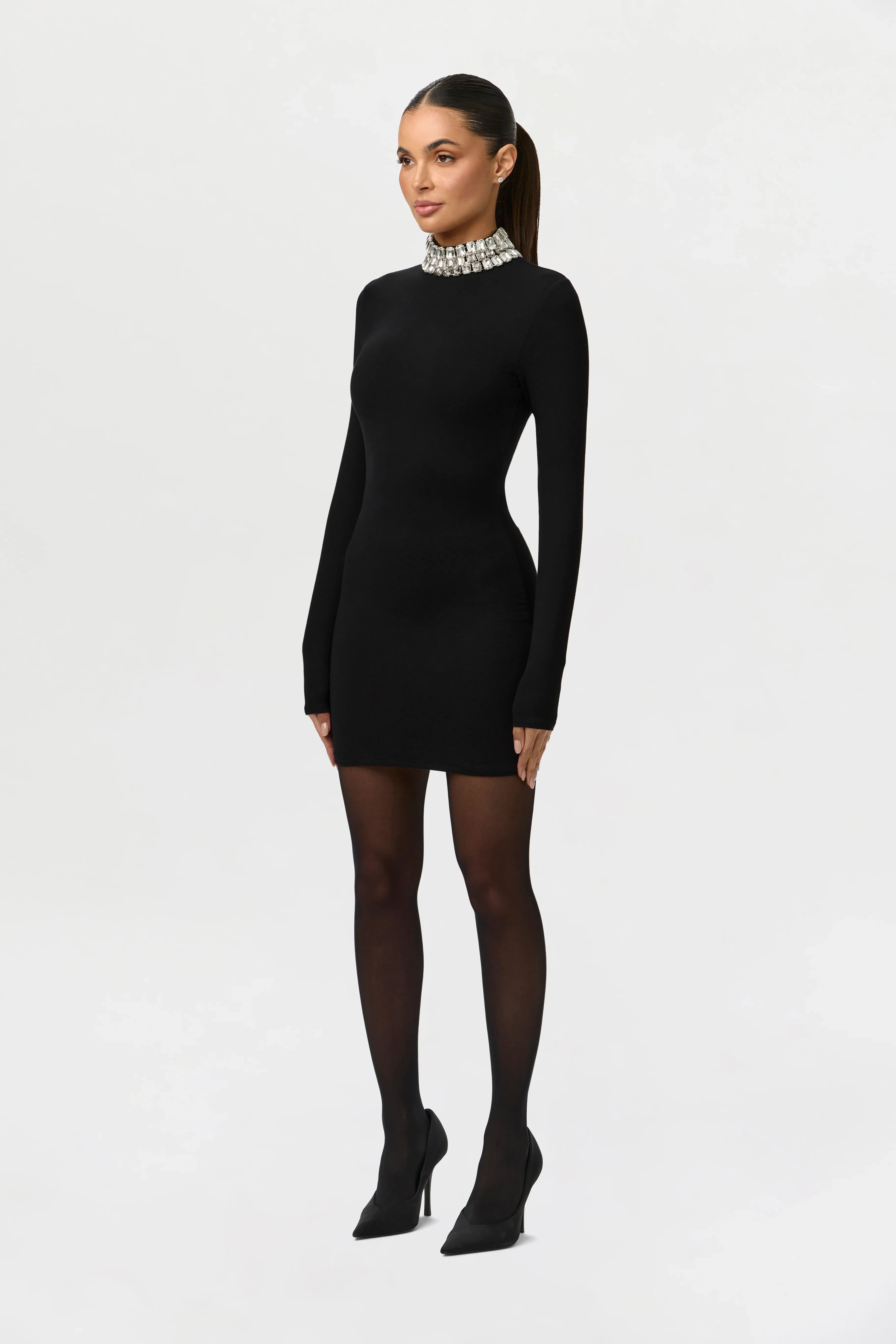 Butter Rhinestone Contour Mini Dress