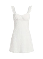 Beacall Embroidered Mini Dress White