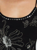Daphie Beaded Mini Dress Black / Silver