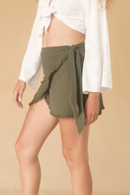 Fray Wrap Skirt