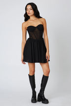 Corset Mesh Mini Dress