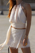 Layered Mini Skirt | Jacquard