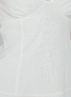 Splashy Lace Trim Mini Dress White