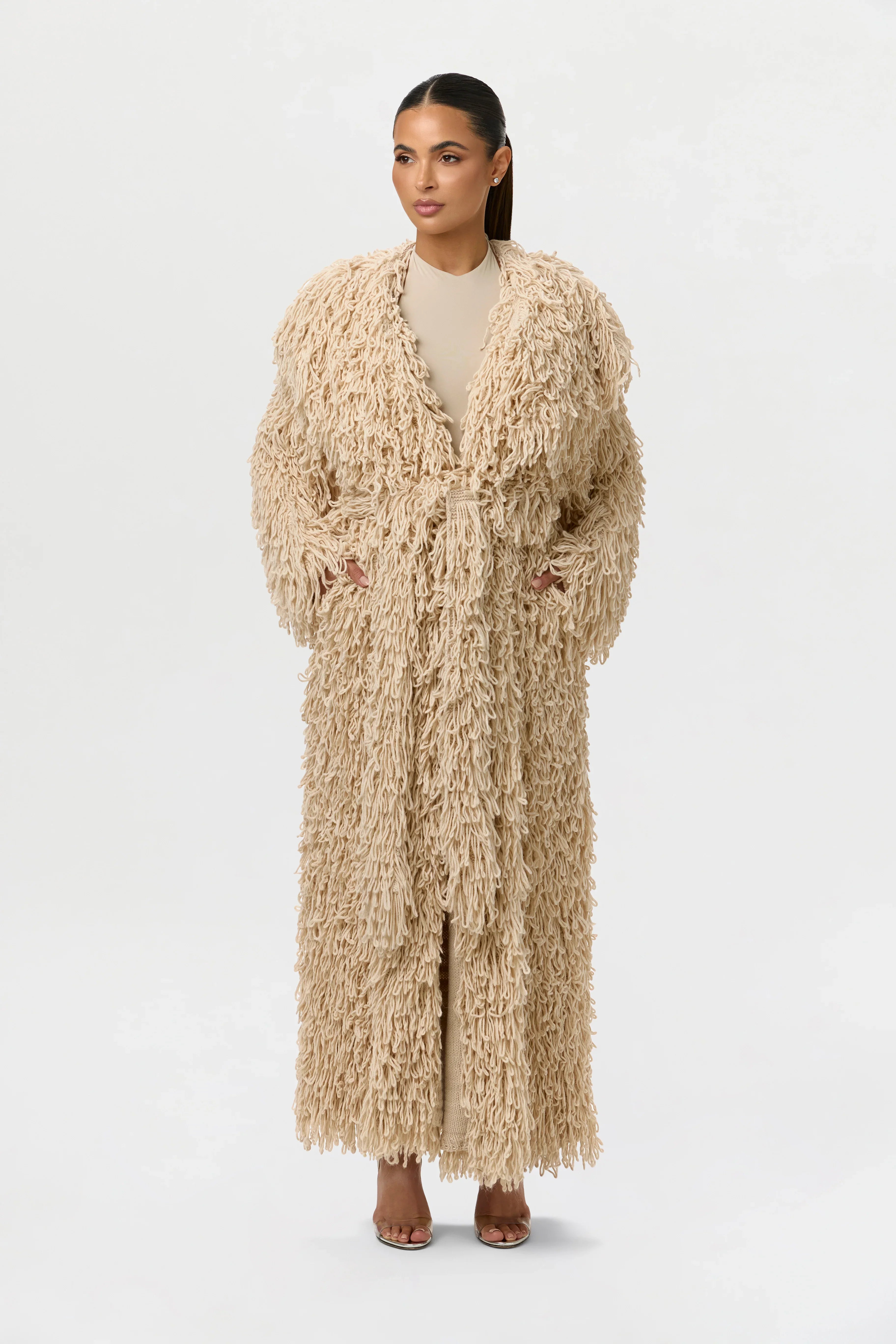 Knit Shaggy Loop Coat