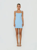 Kalindi Hardware Mini Dress Blue Shimmer