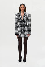 Tweed Houndstooth Mini Skirt