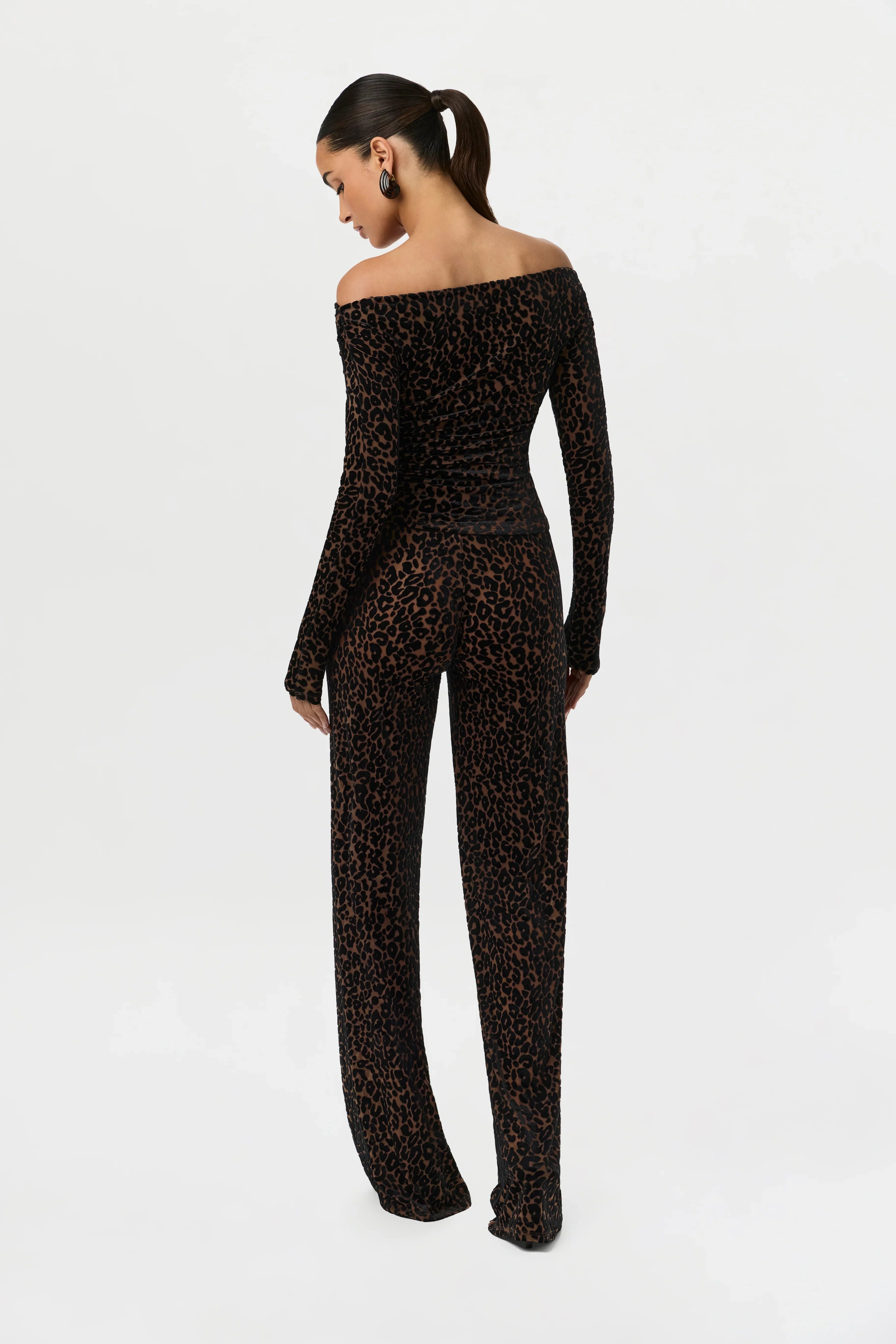 Burnout Wide-Leg Pant