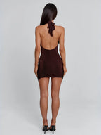 ZEPHYRIA MINI DRESS CHOCOLATE