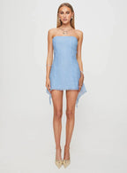 Tomika Strapless Mini Dress Blue