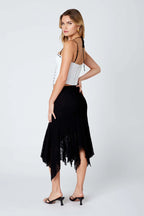 Lace Ruffle Midi Skirt