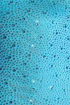 Embellished Bodycon Mini Dress in Aqua Blue