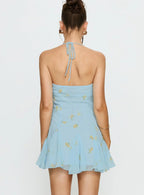 Delamere Mini Dress Pastel Blue Floral