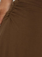 Possie Layered Jersey Mini Dress Brown