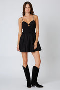 Gathered Cut-Out Mini Dress