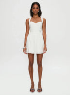 Zolena Halter Mini Dress White