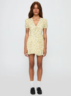 Ethelyn Mini Dress Yellow Floral