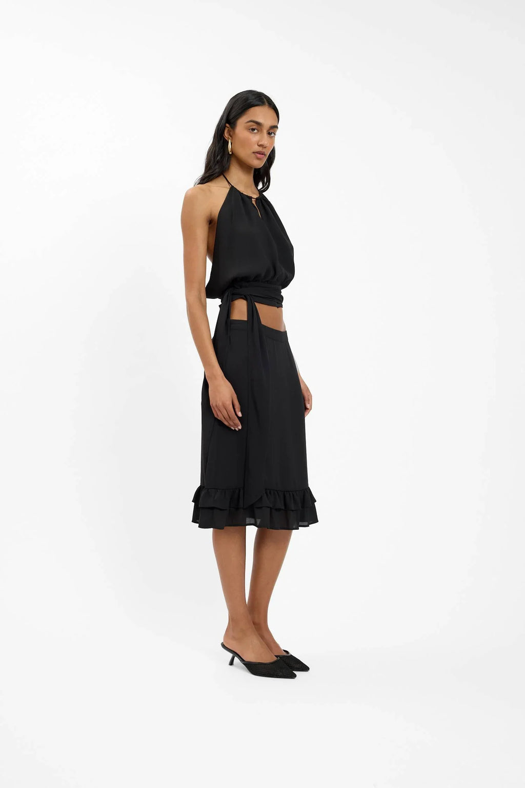 Draped Halter Top | Black