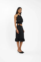 Draped Halter Top | Black