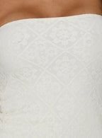 Porcelana Strapless Tassel Mini Dress Cream