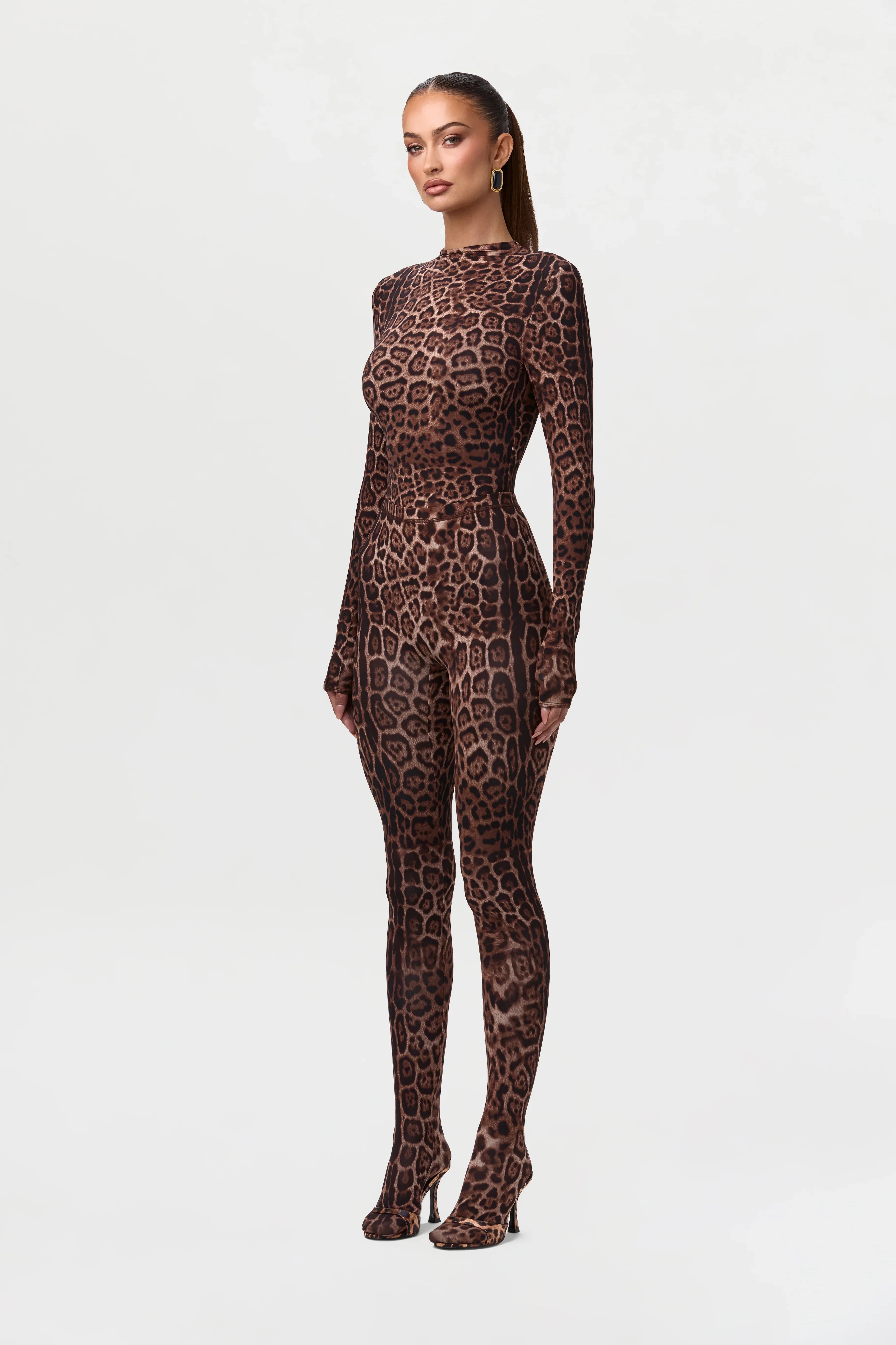 Naked Print Mock Neck Top