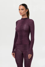 Naked Print Mock Neck Top