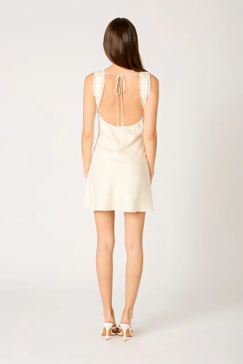 Satin Milkmaid Mini Dress