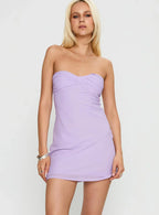 Ilana Strapless Mini Dress Lilac