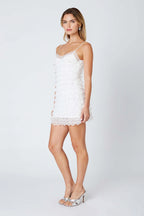 Lace Ruffle Mini Dress