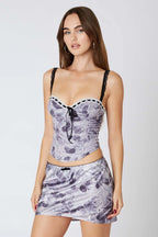 Floral Mini Slip Skirt