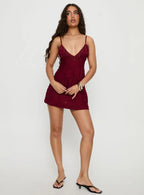 Tanisha Drop Neckline Mini Dress Red