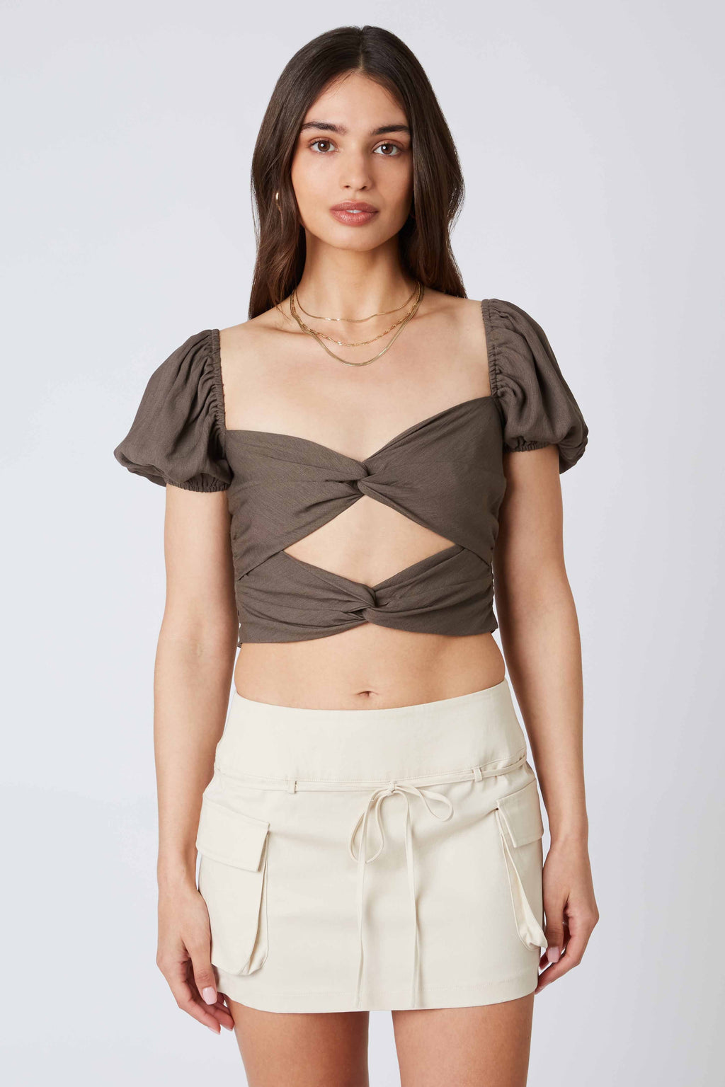 Twisted Puff Sleeve Top