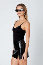 Faux Leather Mini Skirt