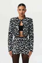 Geometric Sequin Mini Skirt