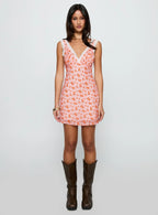 Happier Than Ever Lace Mini Dress Pink / Floral