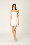 Satin Off The Shoulder Mini Dress
