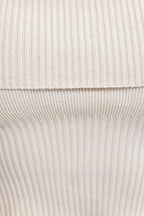 Bandeau Chunky Knit Crop Top in Cream