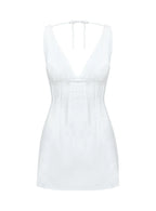 Austria Drop Waist Mini Dress White