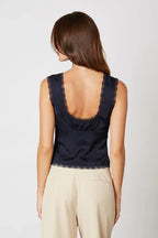 Satin Tie Front Top