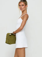 Kaie Ribbed A Line Mini Dress White