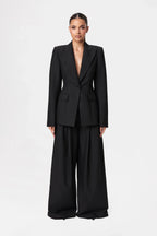 Suiting Pleated Wide-Leg Pant