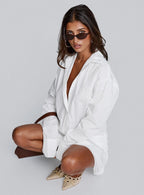 Girls Girls Girls Long Sleeve Mini Dress White