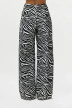 Suiting Zebra Jacquard Wide-Leg Pant