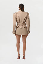 Twill High Waist Mini Skirt