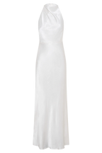 Esther Iridescent Satin Cowl Maxi Dress - Ivory