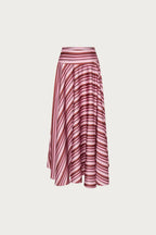 Basque Full Skirt | Magenta Stripe