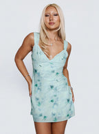 Love Beckons Mini Dress Blue Floral