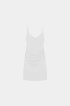 Georgette Draped Mini Dress | White