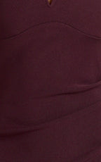 Thelma Maxi Dress - Square Neck Bodycon Dress in Wine