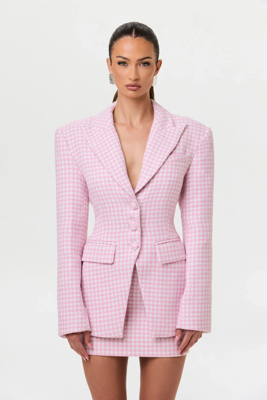 Tweed Houndstooth Mini Skirt
