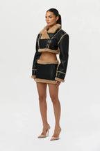 Sherpa Vegan Leather Mini Skirt